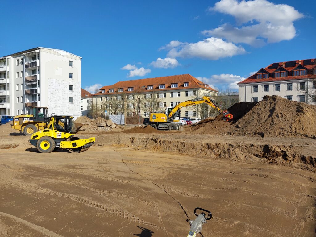 Tiefbauarbeiten haben begonnen