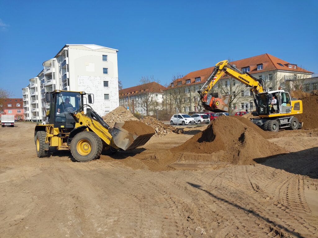 Tiefbauarbeiten haben begonnen